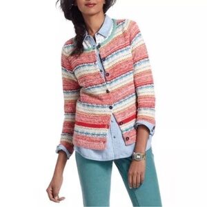 Sparrow Anthropologie Merino Wool Blend Stripe Cardigan Sweater Size L “READ”